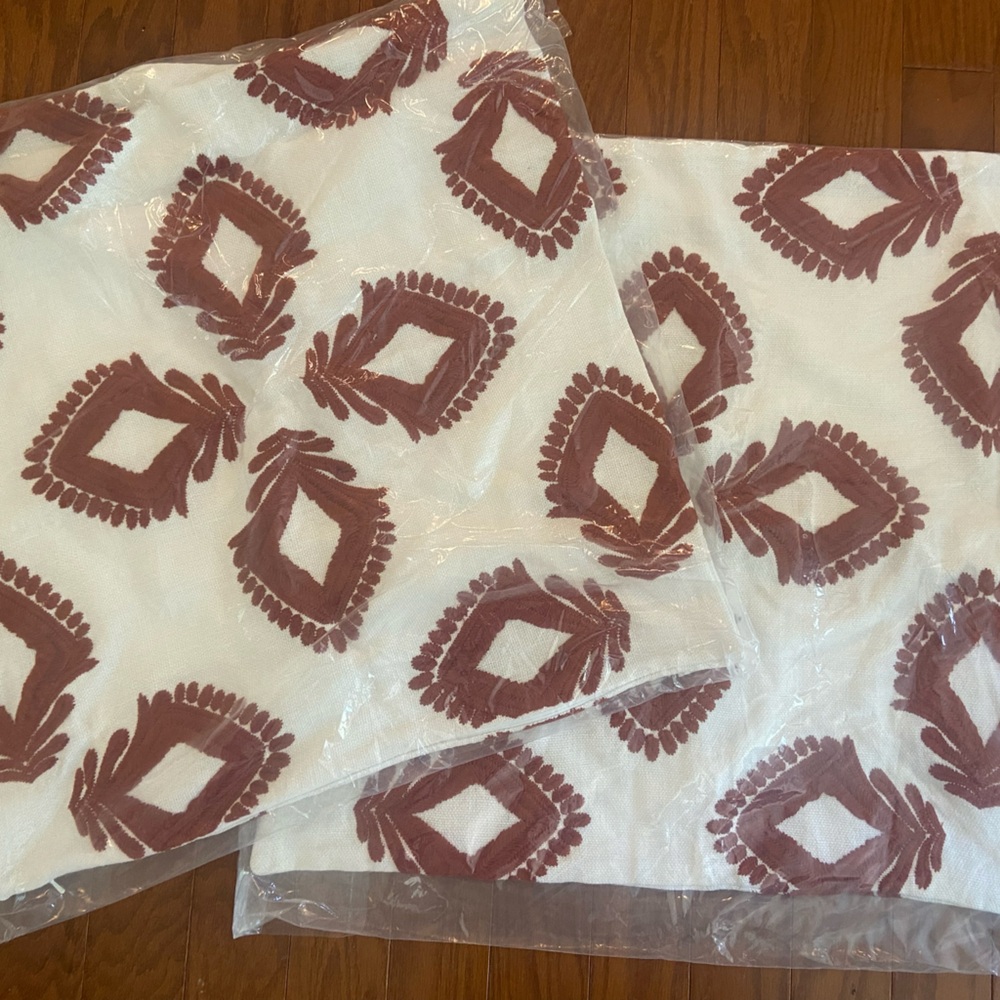 NWT Serena and Lily Leighton embroidered pillows 24x24 SOLD OUT colors